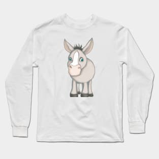 Cute Donkey Drawing Long Sleeve T-Shirt